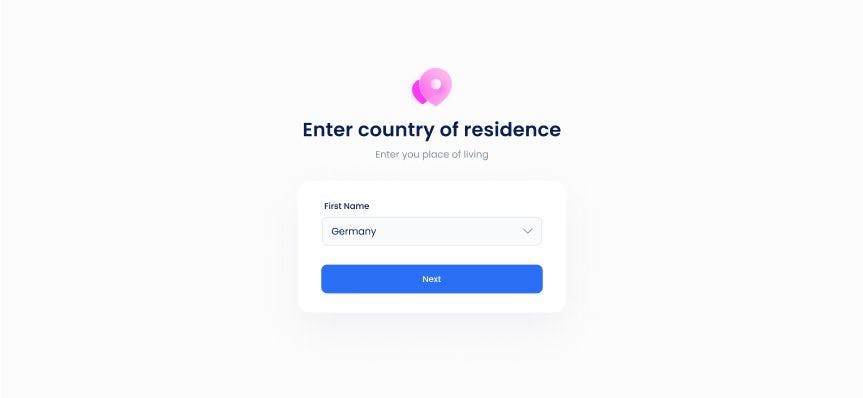 Enter country during registration process Crewlinker