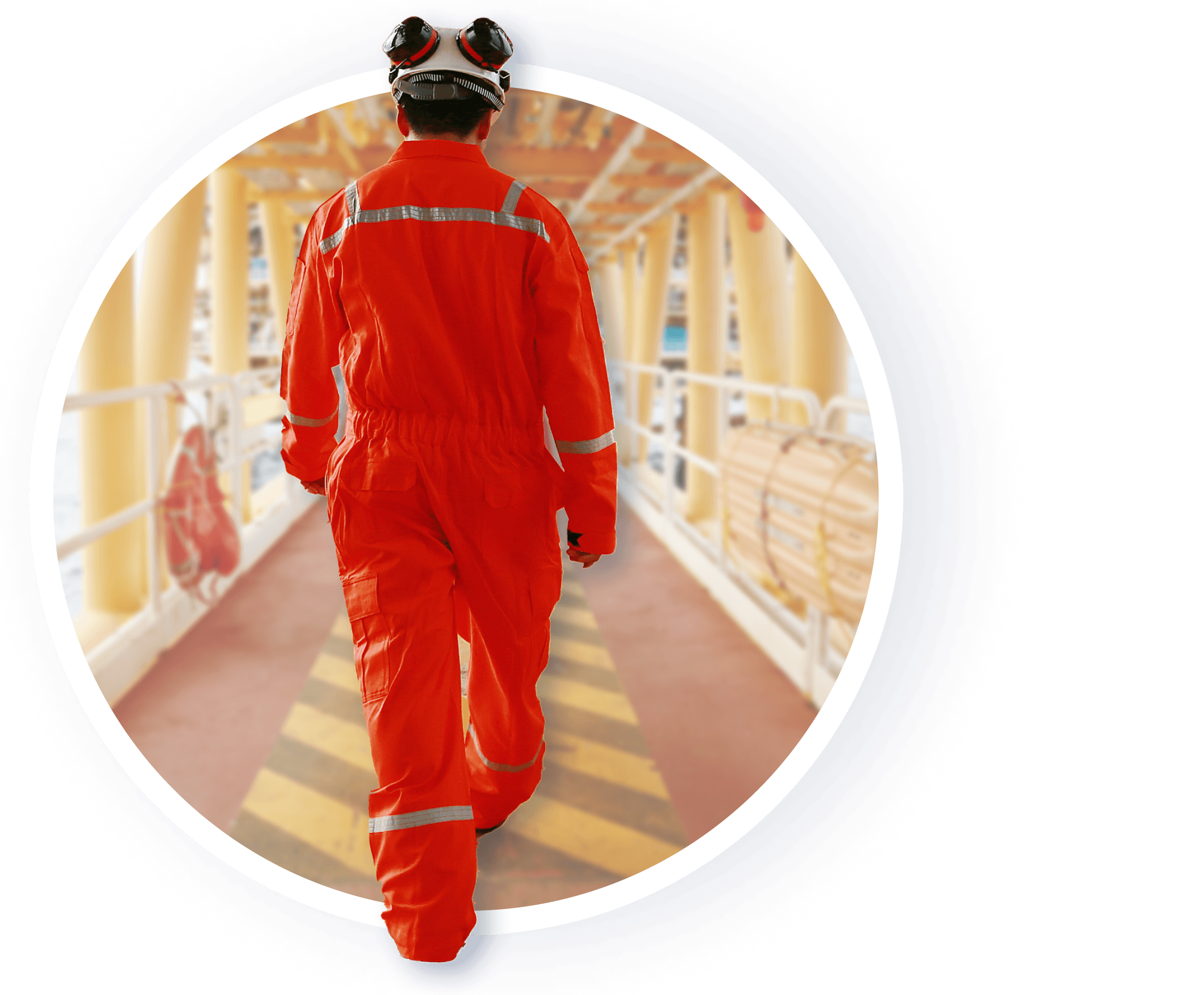 Seafarer on bridge offshore